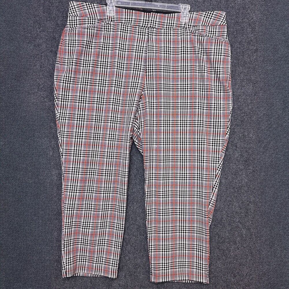 Ava & Viv Plaid Pants 22 High Rise Straight Leg Trouser Pants Dark Academia